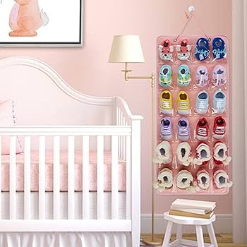 置物 baby room shose HUHYNN Baby Shoe Organizer for 12 Pairs of Boys Girls Baby